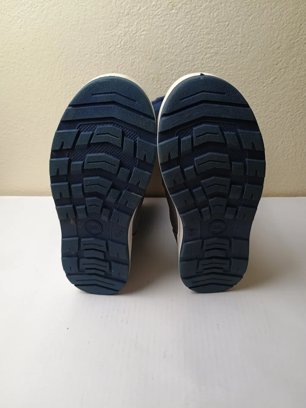 wonder nation Navy Blue & Gray Big Boy 5  Snow Boots with Faux Fur Cuff Waterprf